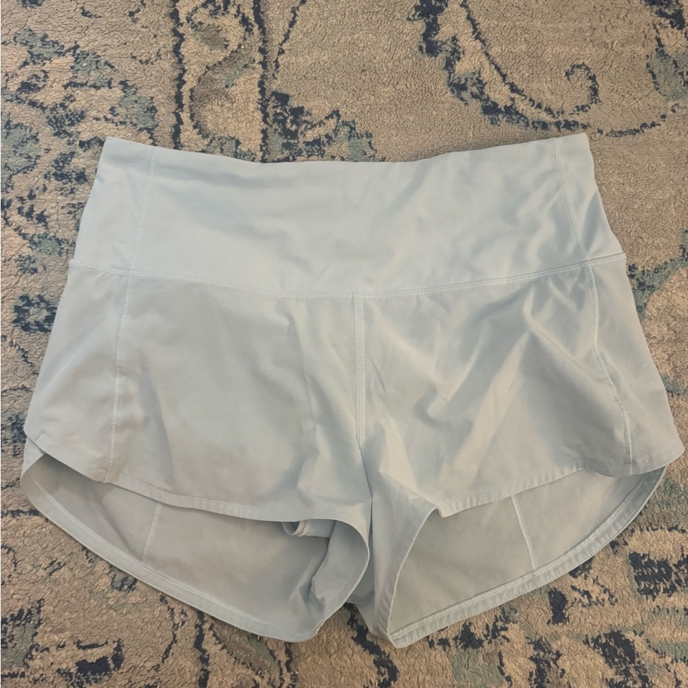 Lululemon Athletica Light Blue speed up Shorts